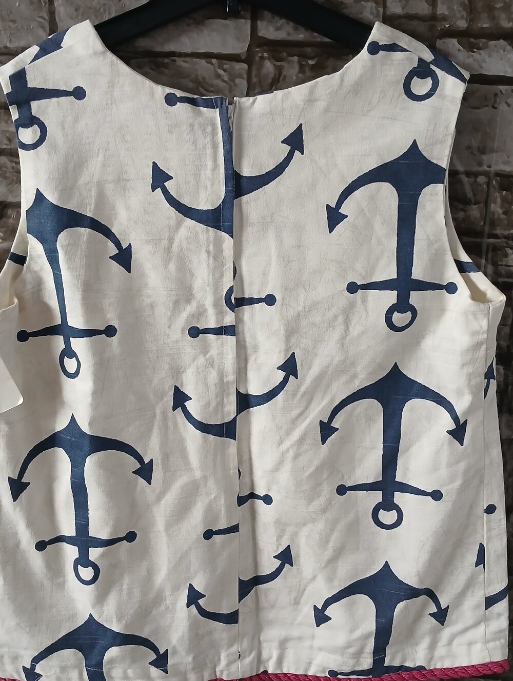 Love Lilly Sleeveless Anchor Print Tunic - White & Navy